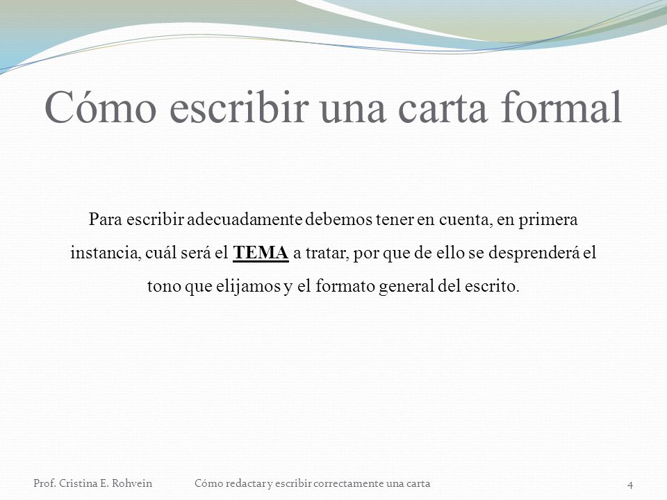 Como escribir carta formal